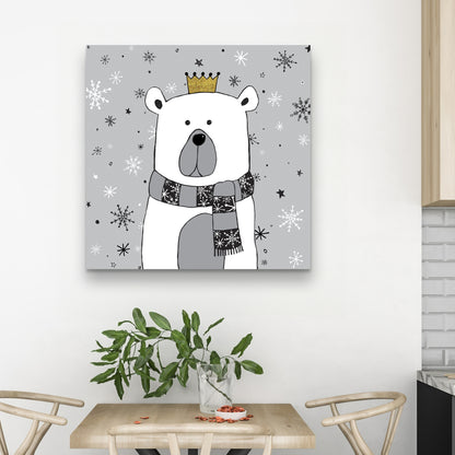 Magnifique toile d'ours gris pour la décoration du salon