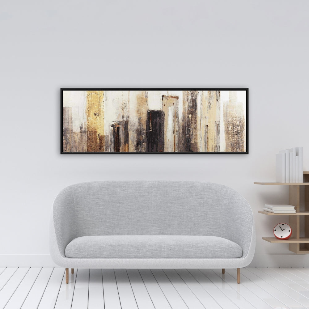 Toile urbaine aux tons terreux | Décoration industrielle encadrée marron