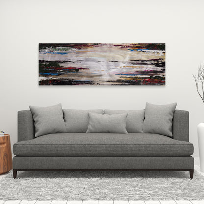 Abstract Runny Paint Canvas | Blue Shapes Modern Home Decor