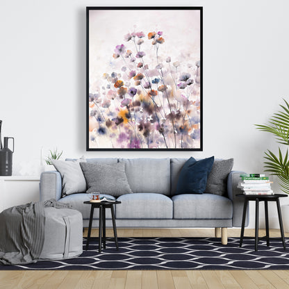 Wildflowers Framed Canvas - Romantic Floral Bedroom Decor