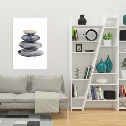 Nature morte aux minéraux sur toile spirituelle - Décor quatre pierres chaudes