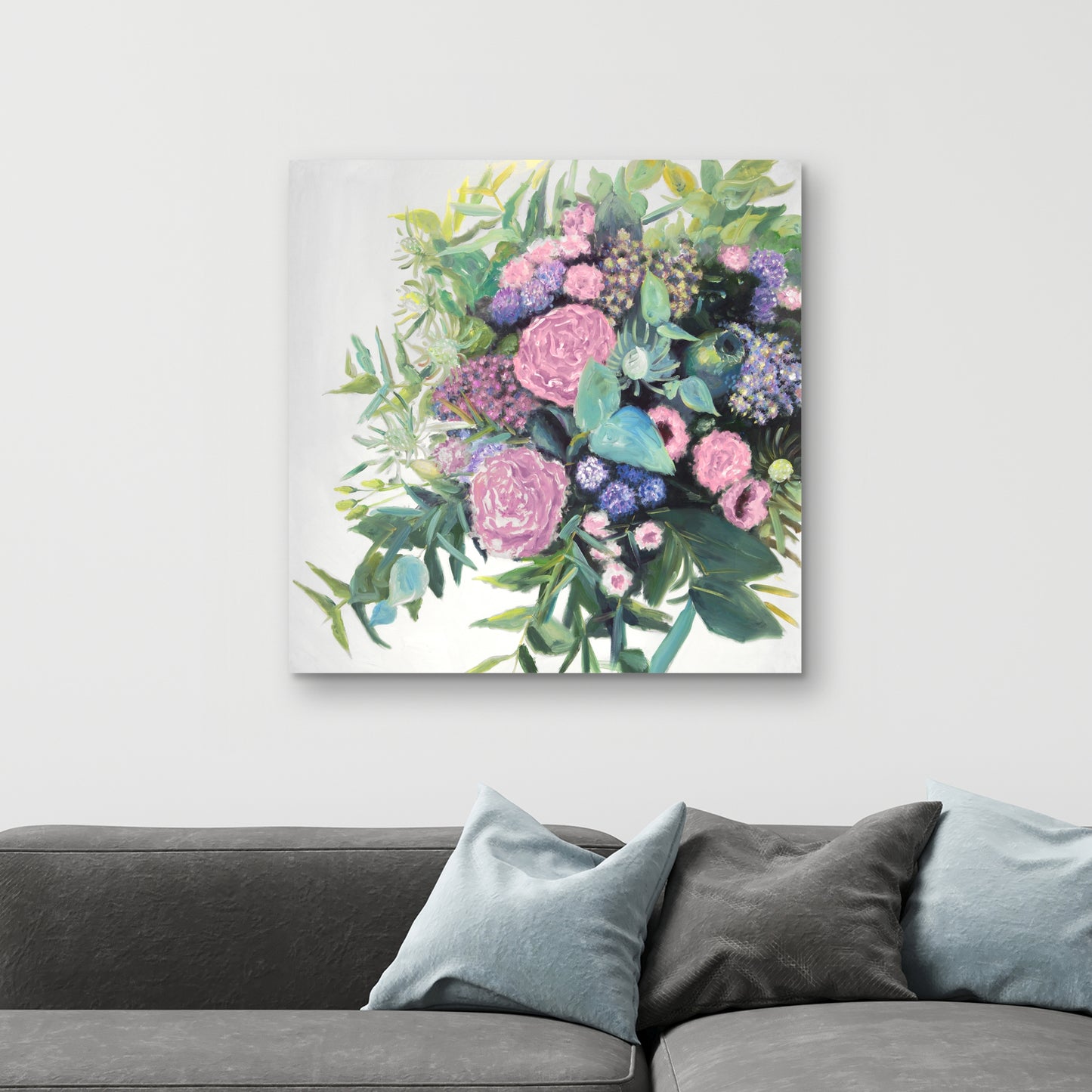 Melody of Fuchsia Flowers | Botanical Canvas | Home Decor