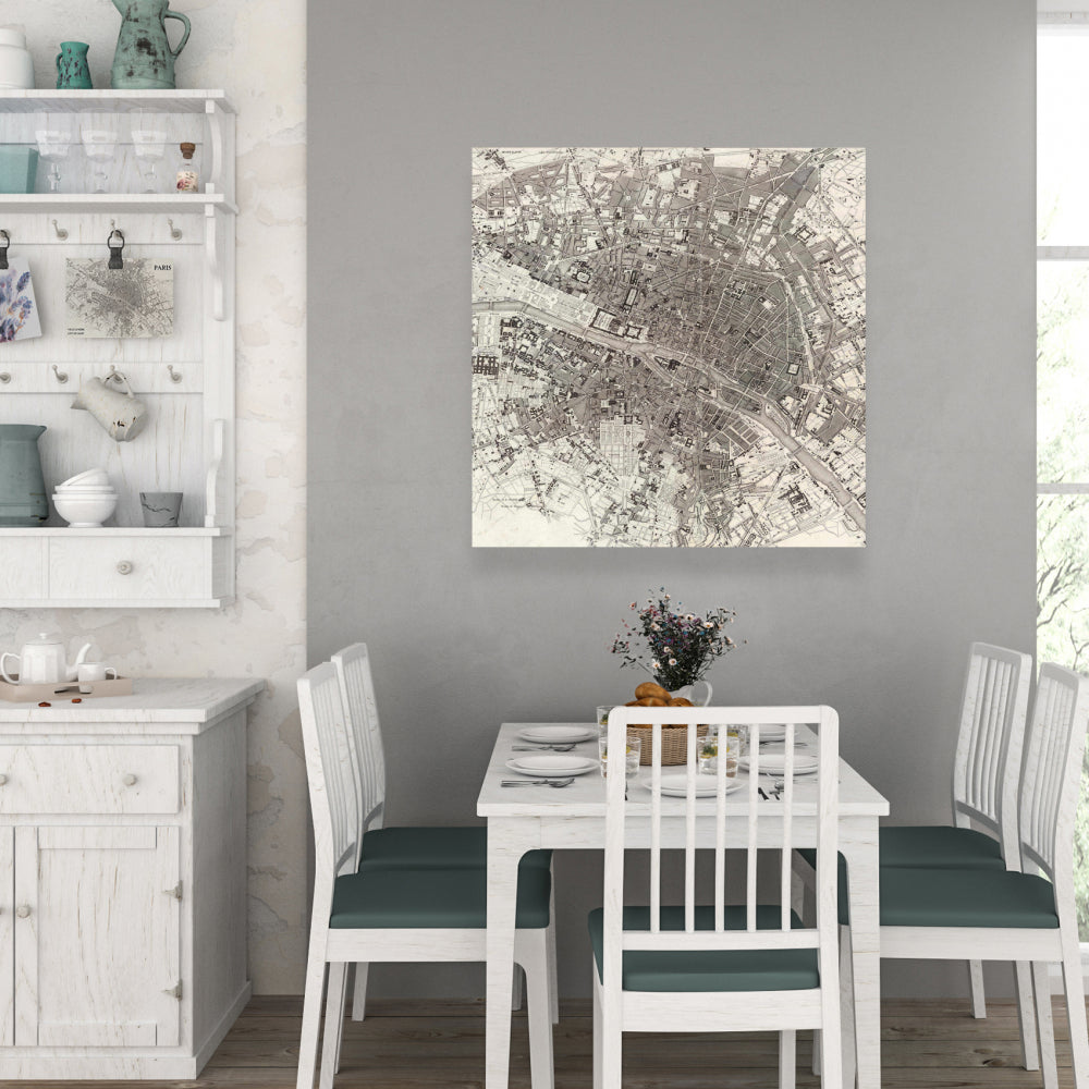 Paris Blue Sepia Beige Canvas | Home Decor Wall Art Prints