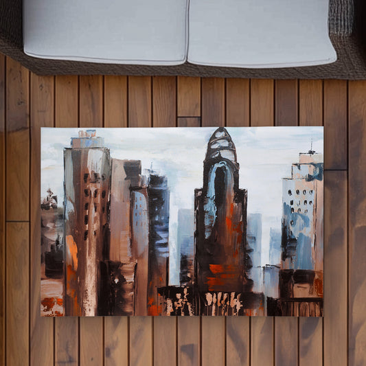 Sullen Day in the City - Brown 2'x3' Outdoor Area Rug