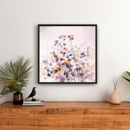 Wildflowers Framed Canvas - Romantic Floral Bedroom Decor