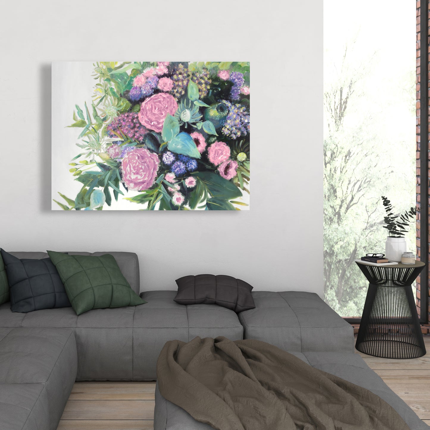 Melody of Fuchsia Flowers | Botanical Canvas | Home Decor