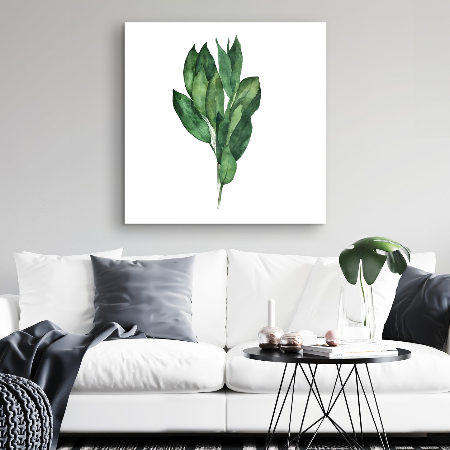 Minimalist Bay Leaves Canvas | Stylish Home Decor Art