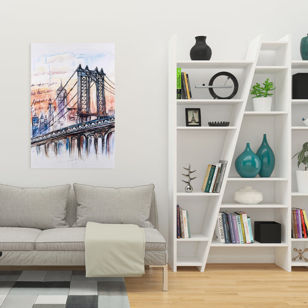 Bridge Sketch Canvas - Illustrative Bedroom Art for Home Decor