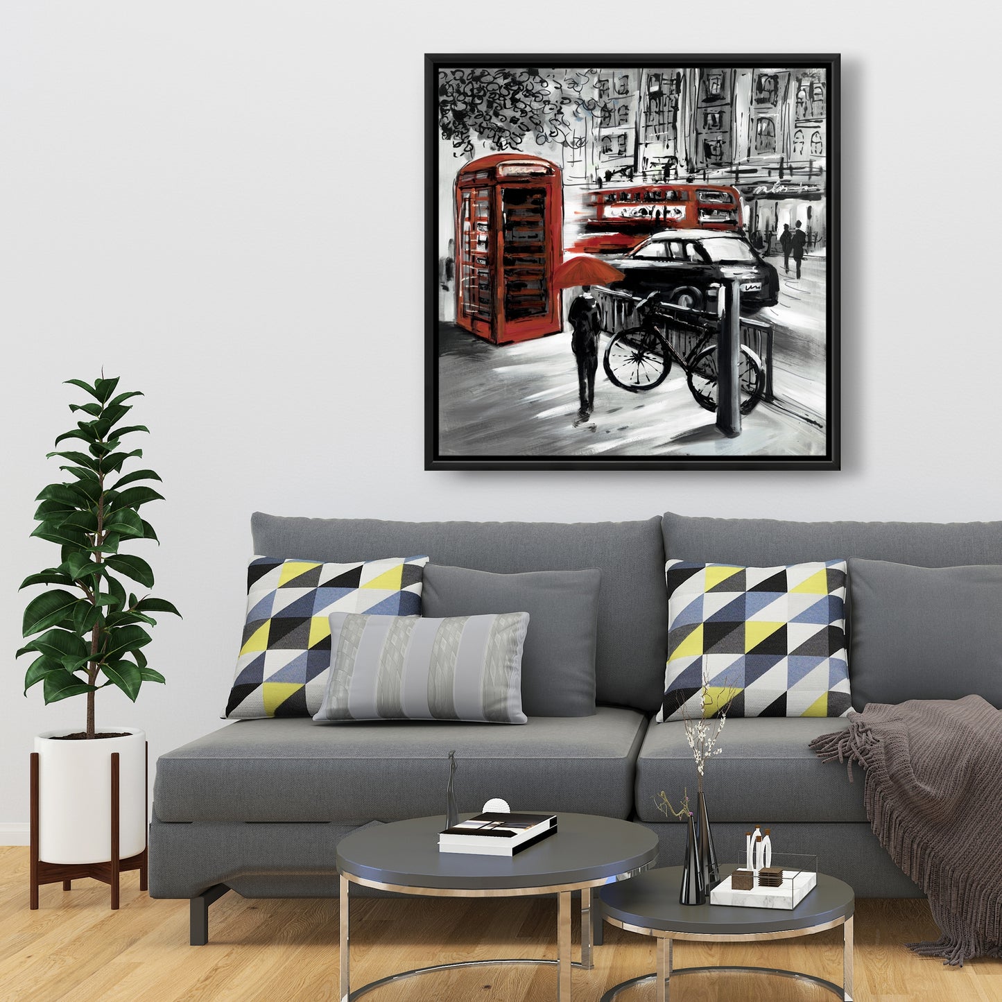 Toile de rue européenne | Décoration encadrée de vélos urbains