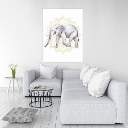 Éléphant sur toile mandalas | Décoration de chambre africaine