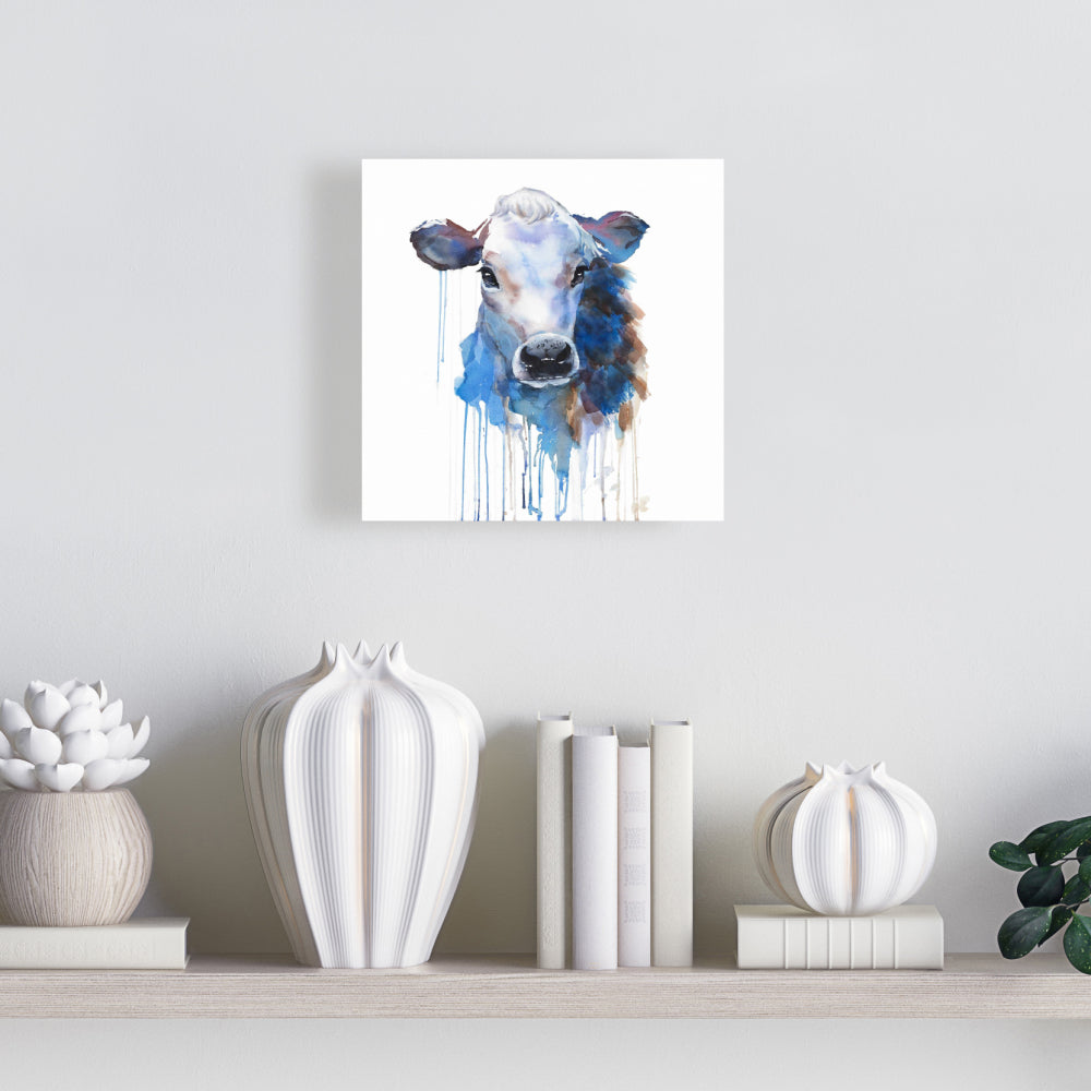 Watercolor Jersey Cow Canvas | Farm Animal Kitchen Decor