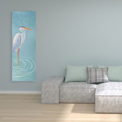 Toile de chambre à coucher représentant un grand héron bleu | Décoration murale pour la maison