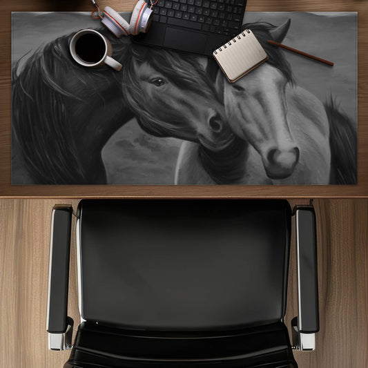 White Monochrome Animals Desk Mat - Tenderness Home Decor