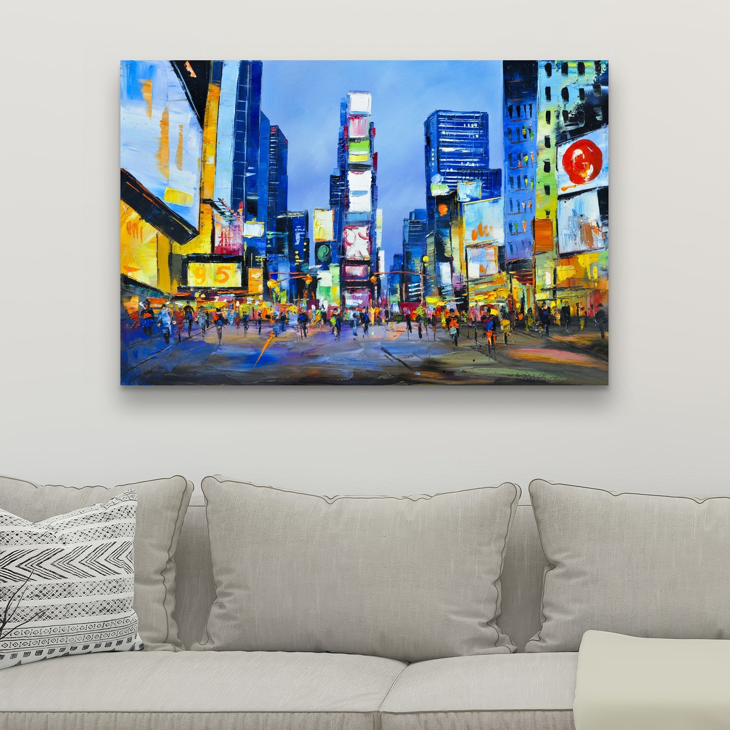 Retro Cityscape Times Square Canvas | Home Decor Wall Art