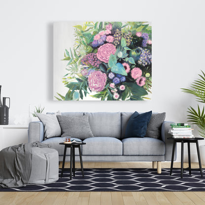Melody of Fuchsia Flowers | Botanical Canvas | Home Decor