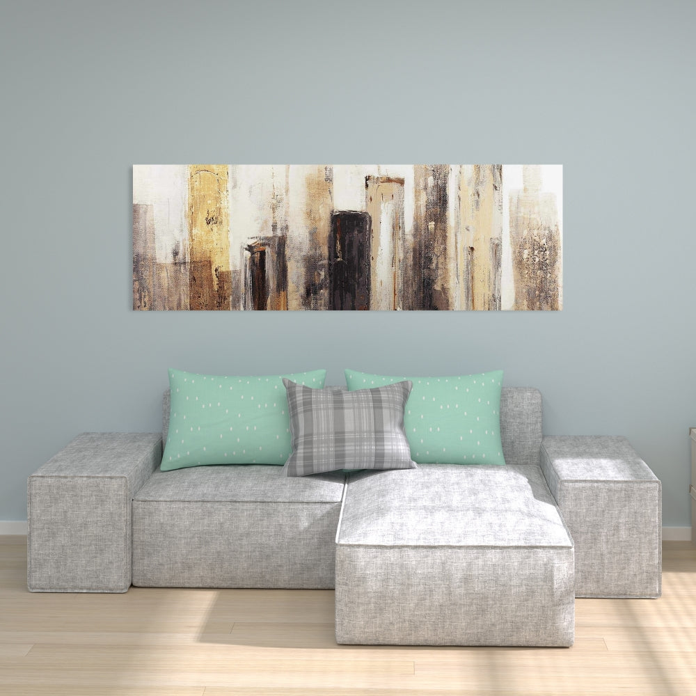 Earthy Tones City Canvas | Industrial Building Wall Art Decor