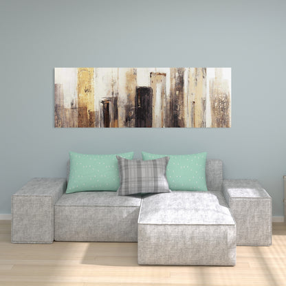 Earthy Tones City Canvas | Industrial Building Wall Art Decor