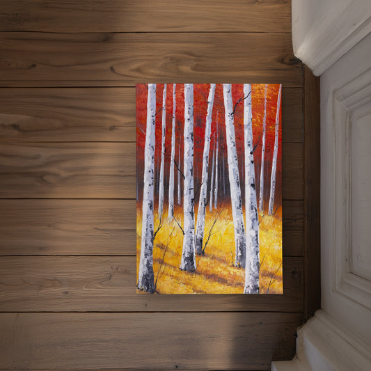 Fall Forest Landscape - Yellow Trees Indoor/Outdoor Door Mat