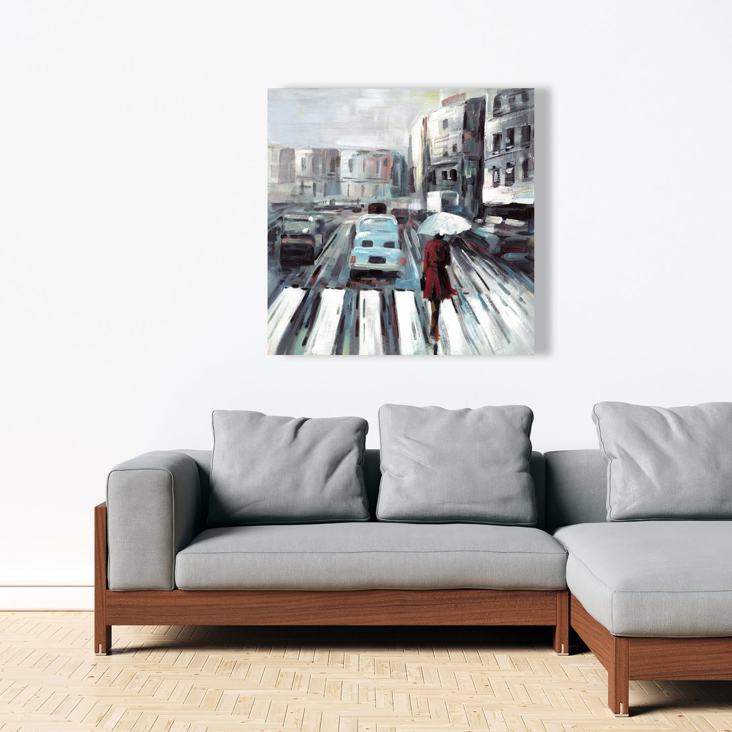 Abstract Pedestrian Crossing Canvas | Contemporary Bedroom Art