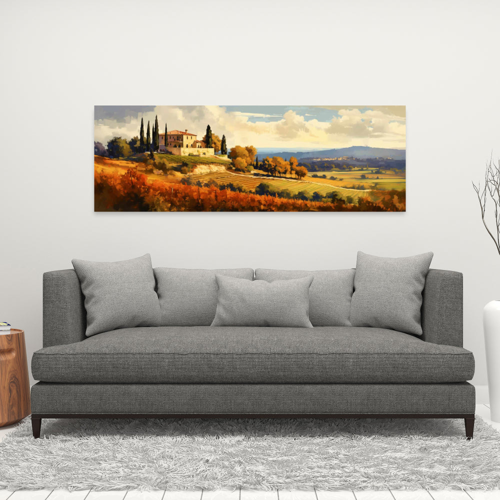 Toile « Sur la colline » | Décoration murale contemporaine blanche pour chambre à coucher