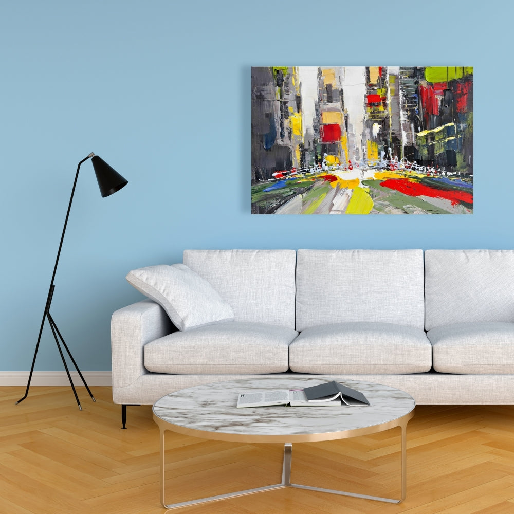 Abstract Texturized Cityscape Canvas | Modern Home Decor Art