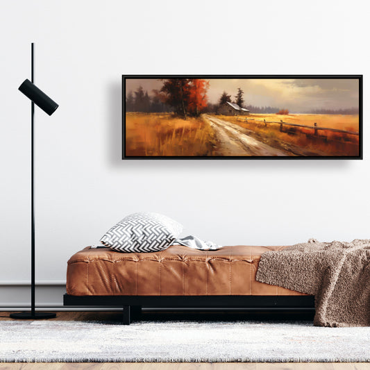 Rain Approaching Brown Trees Framed Canvas - Home Decor