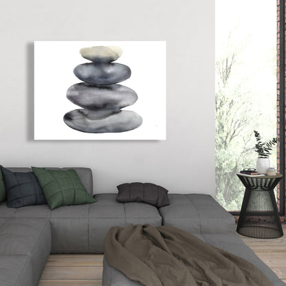 Nature morte aux minéraux sur toile spirituelle - Décor quatre pierres chaudes