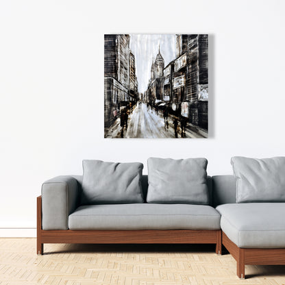 Busy Gray Street Industrial Canvas | Bedroom Home Decor Art