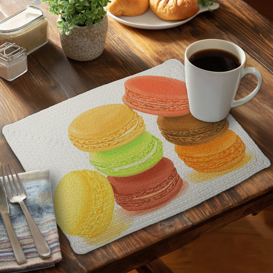 Delicious macaroons - 14"x18" Braided Polyester Placemat