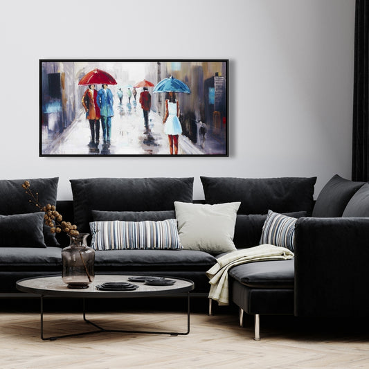 White Dress Woman Canvas | Street Scenery Bedroom Decor