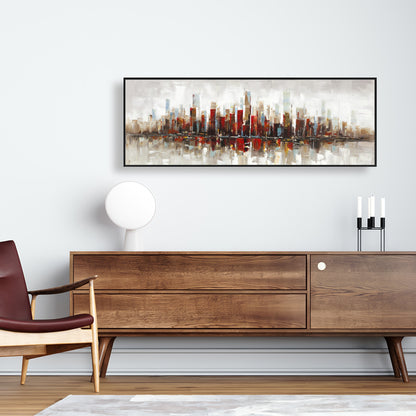 Toile abstraite de gratte-ciels colorés | Décoration murale pour chambre