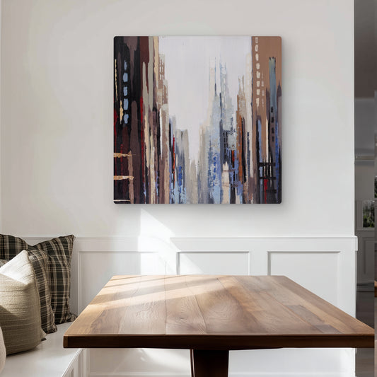 Abstract Buildings - Black Metal Print for Home Decor