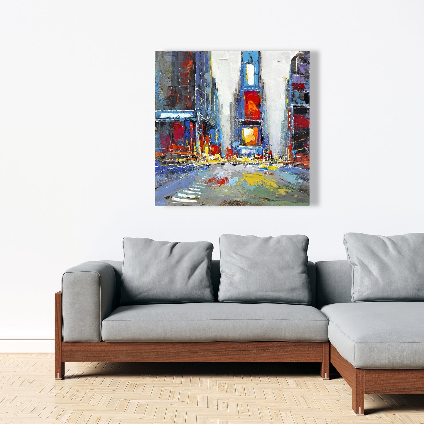 Contemporary Abstract Building Canvas | Colorful Home Decor