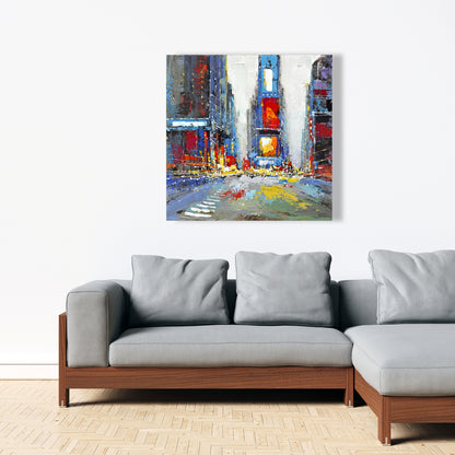Contemporary Abstract Building Canvas | Colorful Home Decor