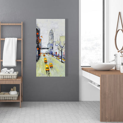 Gray Street Canvas | Yellow & Red Accents | Cities Blue Decor