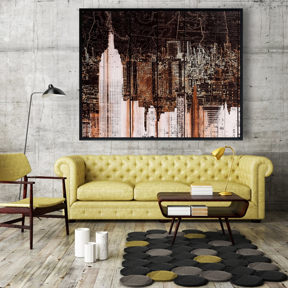 Modern Framed Empire City of New York Canvas | Home Decor