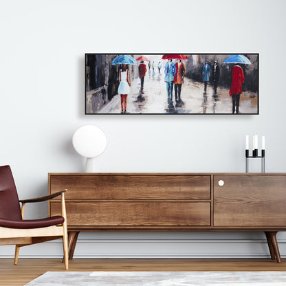 People with Umbrellas Street Canvas | Modern Wall Art Decor