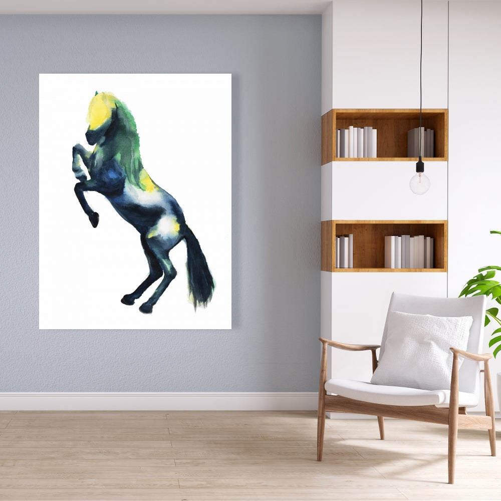 Toile Cheval de Salutation – Art Animalier pour Décoration de Chambre