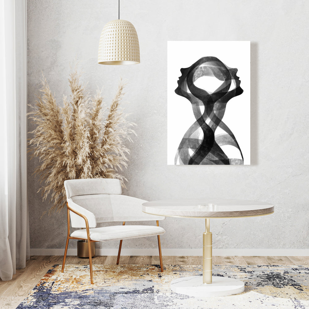 Toile abstraite blanche « Mental Fusion » | Décoration d'intérieur