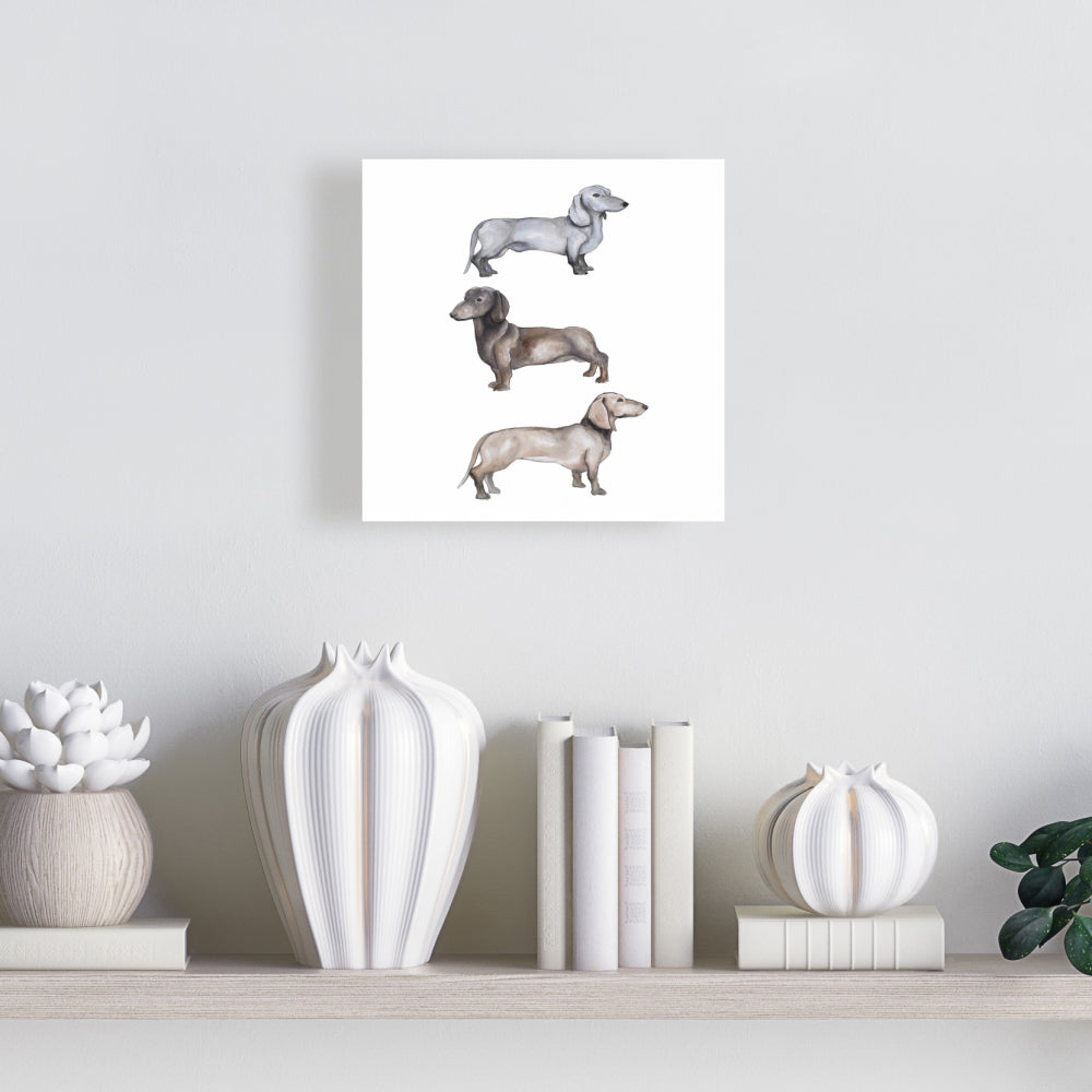 Toile scandinave représentant des teckels - Décoration murale