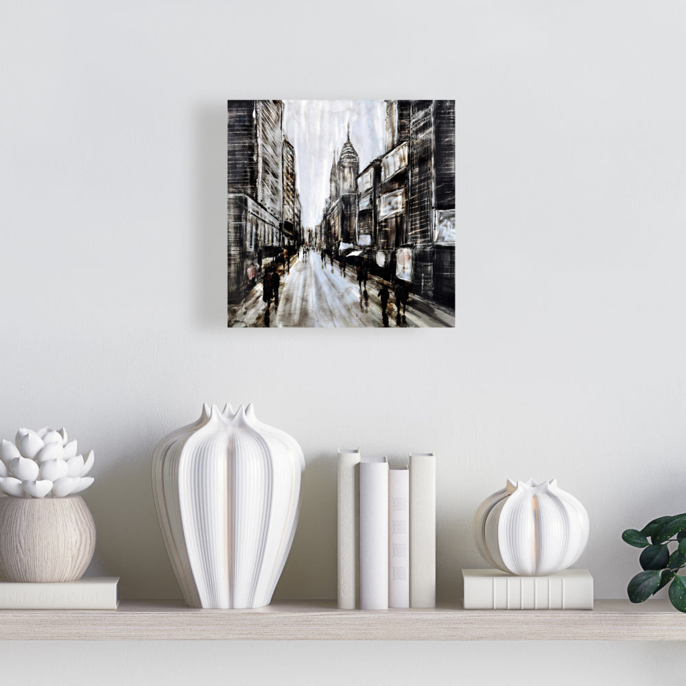 Busy Gray Street Industrial Canvas | Bedroom Home Decor Art