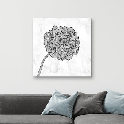 Toile florale blanche pivoine éclatante | Décoration de chambre botanique