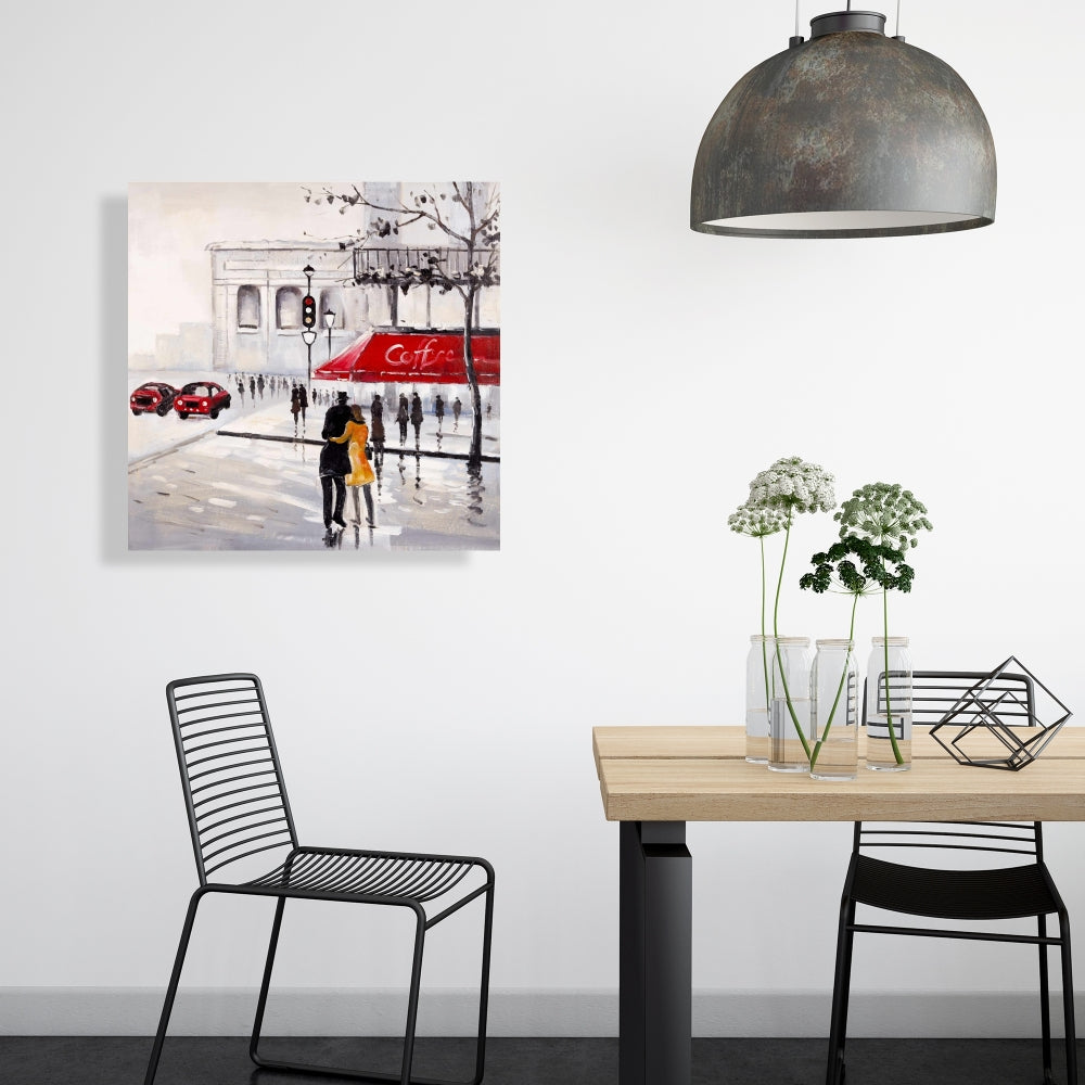 Toile représentant un couple marchant – Décoration murale moderne pour chambre à coucher