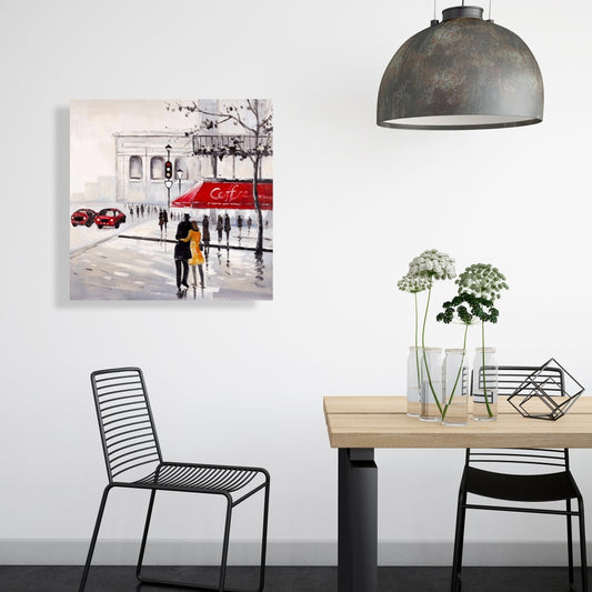 Toile représentant un couple marchant – Décoration murale moderne pour chambre à coucher