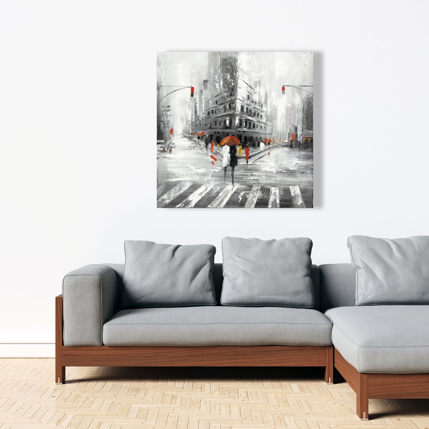 Greyish Flatiron Building Canvas | Cities Gray Wall Art Decor
