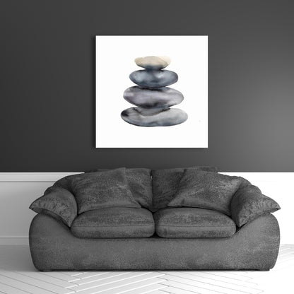 Nature morte aux minéraux sur toile spirituelle - Décor quatre pierres chaudes