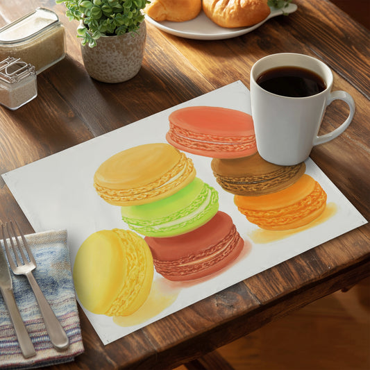 Delicious macaroons - 14"x18" Polyester Placemat