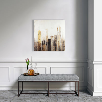 Earthy Tones City Canvas | Industrial Building Wall Art Decor
