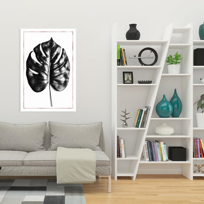 Toile botanique blanche exotique | Philodendron à feuilles fendues