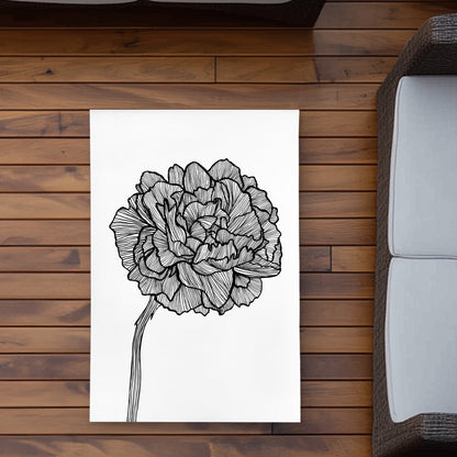 Peony Line Bedroom Minimalist Outdoor Area Rug for Home Decor